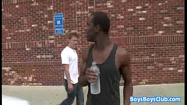 Huge black stud breeding white gay muscular guy 34