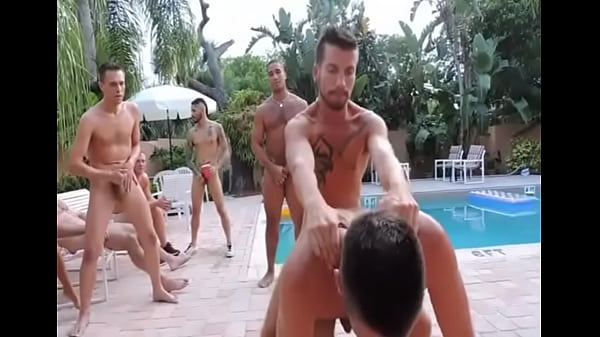 Poolside gangbang