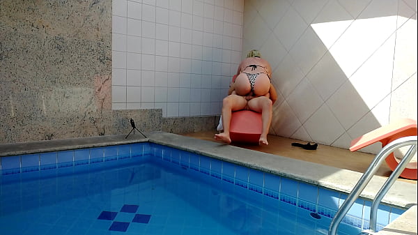 My sister-in-law thought she was alone at home so I caught her masturbating in the pool, I couldn'_t resist and went to help her