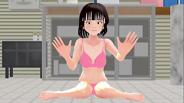 Toyota's anime girl shakes her big breasts in a pink bikini