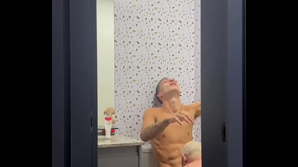 I caught my friend in the act giving me a handjob in the bathroom and he put it hot in my ass!