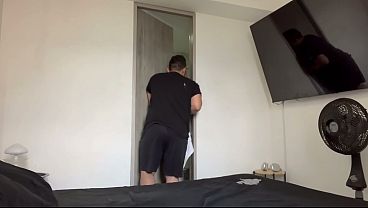 He forgot the towel while bathing and asked me to take it... I entered the bathroom without thinking, I was completely exposed and the sexual tension was impossible to ignore | Gay Shower Roommate